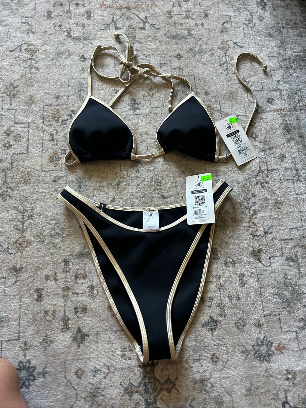 Body Glove Black Bikini with Gold Trim